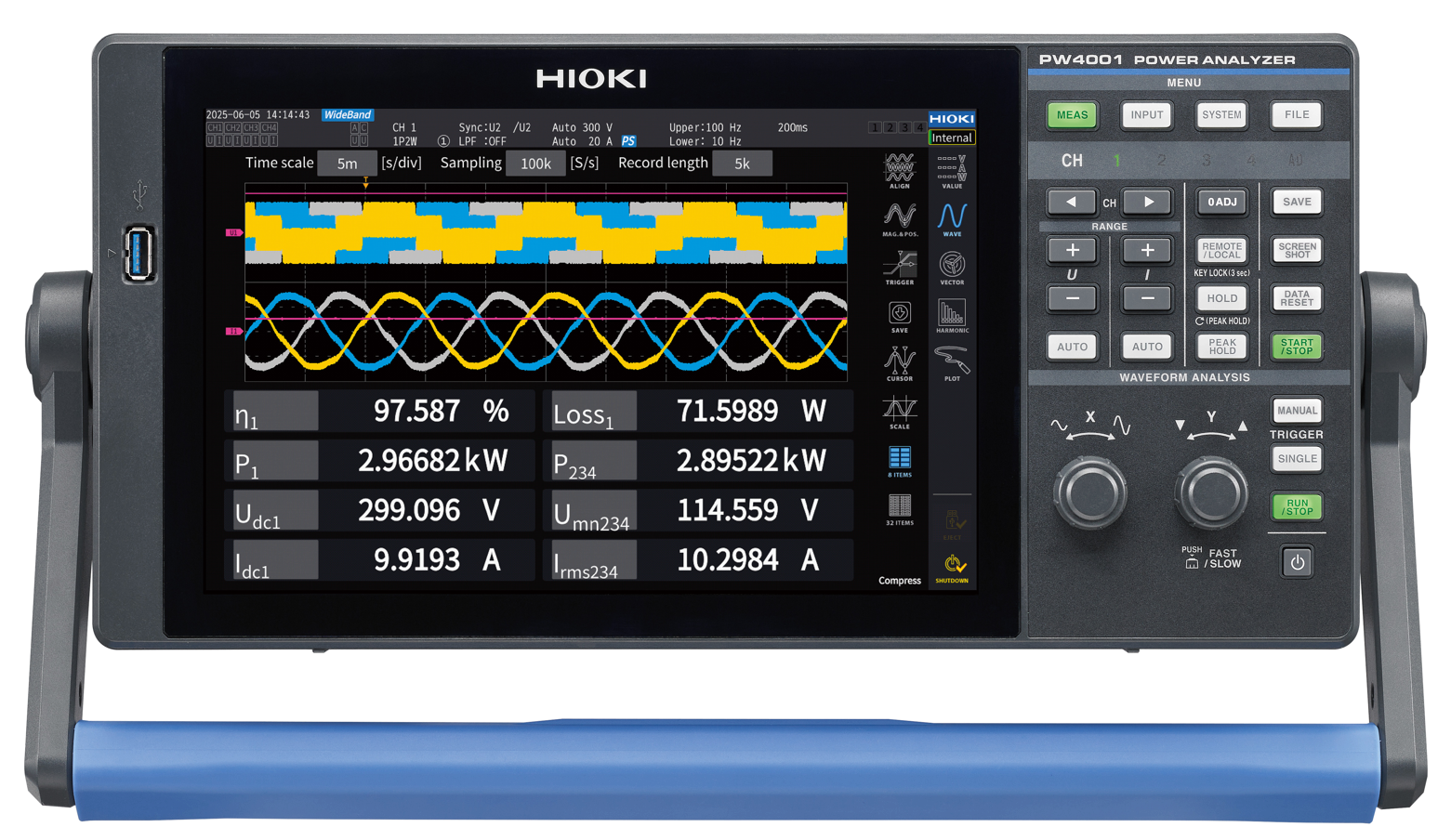 Analizor de putere portabil HIOKI PW4001 cu 4 canale și precizie de bază de ±0,04% Analizor de putere portabil HIOKI PW4001 cu 4 canale și precizie de bază de ±0,04%
